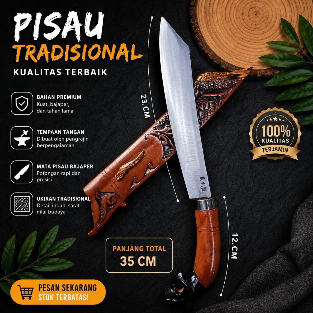 Pisau tradisional ukir serbaguna patimura