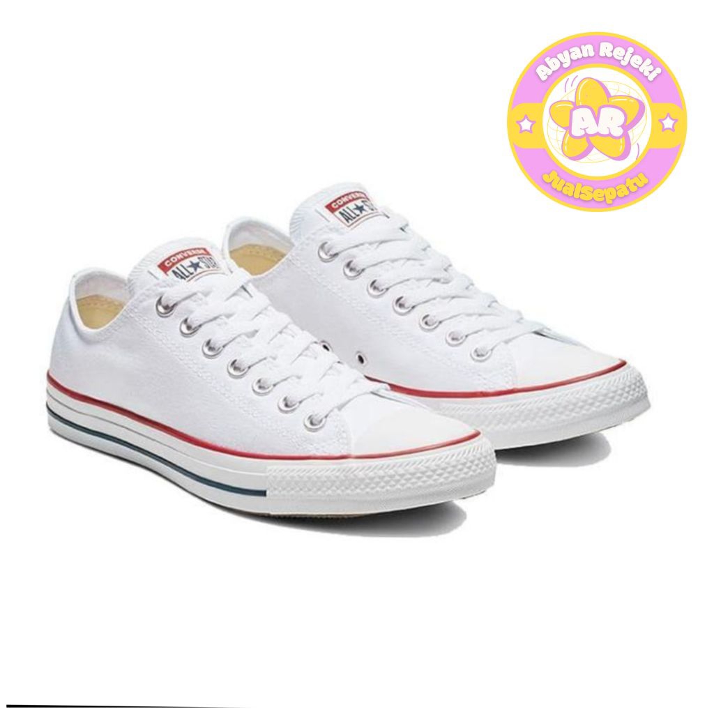 sepatu converse putih polos pria wanita ukuran 36 -45 murah