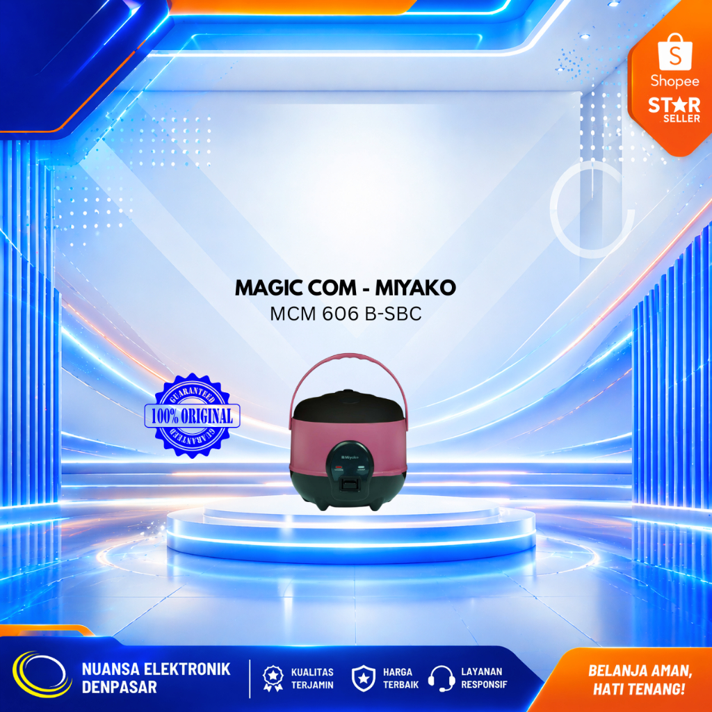 NEW PRODUCT Magic Com Miyako MCM 606 B SBC / Magic Com Mini 0.6 liter 3 in 1 - NUANSA ELEKTRONIK DEN