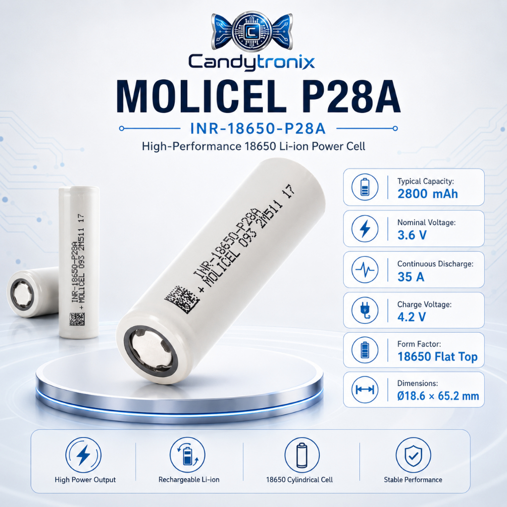 Battery Molicel P28A. 2800 mAh 3.7V  INR-18650-P28A
