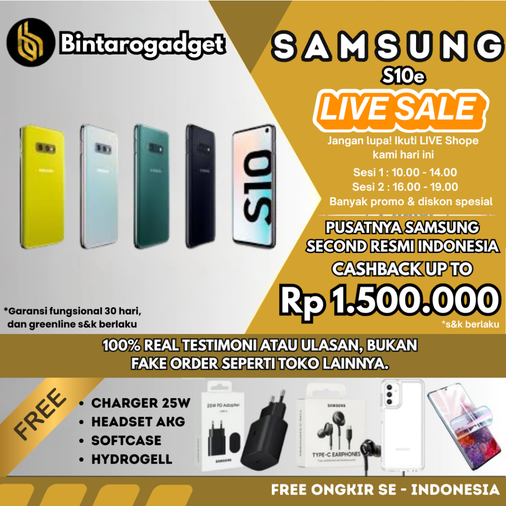 SEIN | SAMSUNG GALAXY S10e 6/128GB  SECOND RESMI ORIGINAL