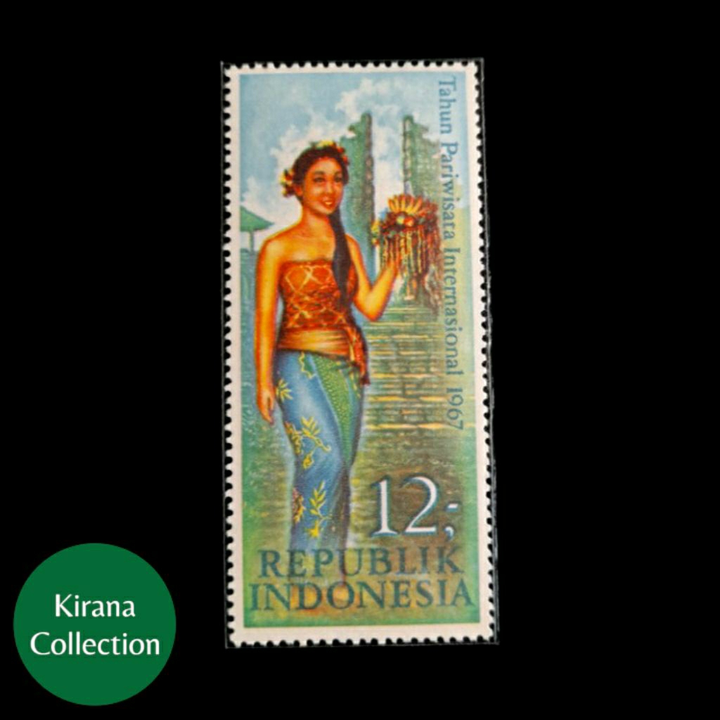 LOT F48 KOLEKSI PRANGKO KUNO INDONESIA I-100 1V PARIWISATA 1967 SINGLE SET