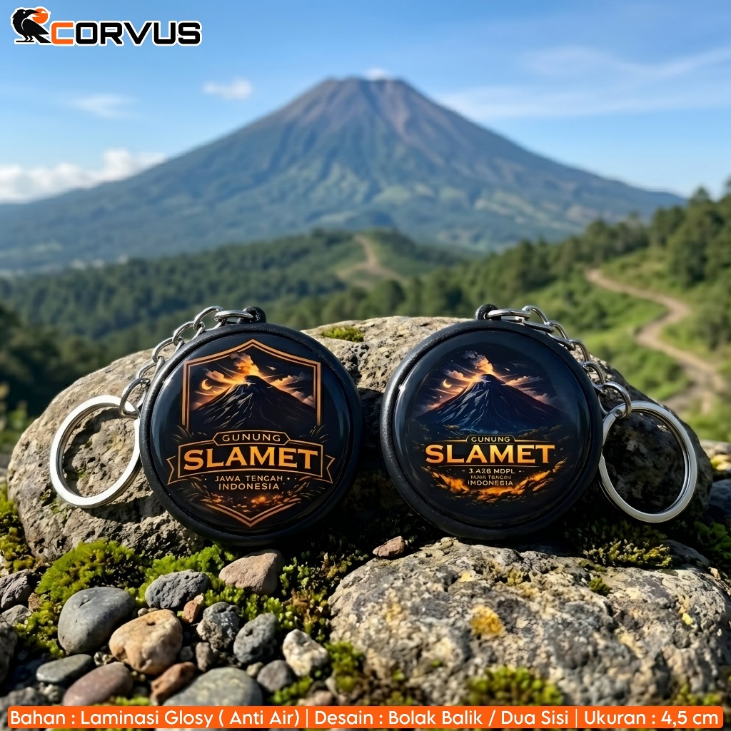Gantungan Kunci Gunung Slamet Indonesia Souvenir Pendaki & Pecinta Alam camping hiking corvus outdoo
