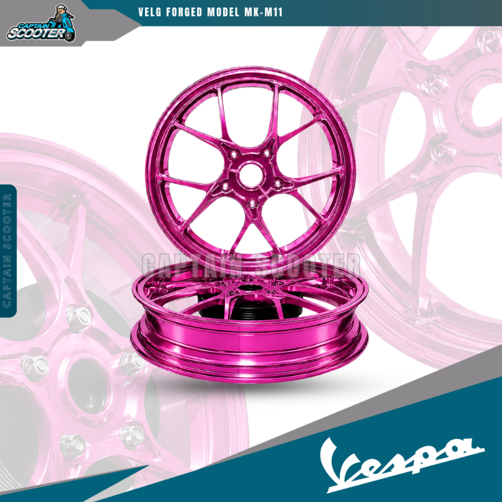 HR RACING Rims VELG CnC Forged PINK Model MK Factory M11 Vespa Sprint Primavera GTS LX S Ring12