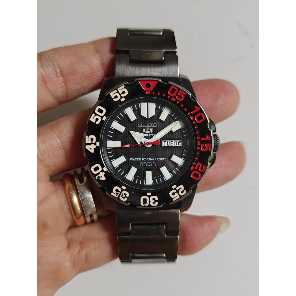 Seiko 5 Sports SNZF53K1 Mini Monster original bekas bagus normal semua siap pakai