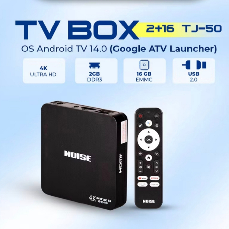 STB TV BOX ANDROID NOISE TJ 50 SMART TV WIFI BLUETOOTH