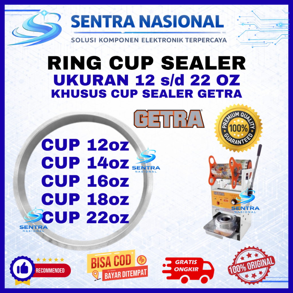 RING CUP SEALER KHUSUS UNTUK MEREK GETRA CUP SEALER (12oz-22oz) ORIGINAL | RING CUP SEALER MERK GETR