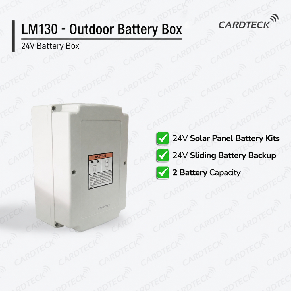 CARDTECK LM130 Battery Box Outdoor dengan 2 Aki 12V 7Ah Backup Power Autogate Sliding Swing Gate Gar