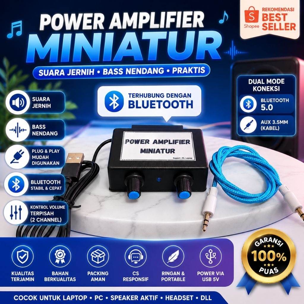 Amplifier Mini Bluetooth 5 volt Termurah | Amplifier Bluetooth
