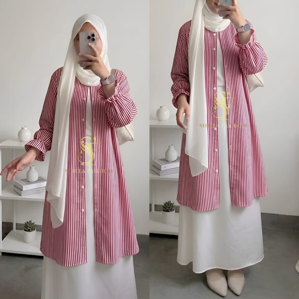 Tunik kameja salur terbaru atasan wanita muslim remaja dewasa bahan katun