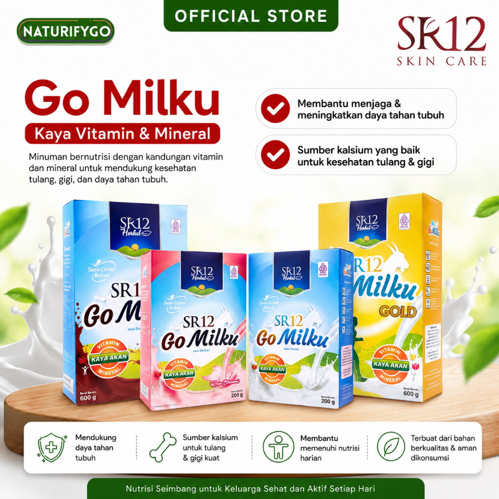 SR12 Go Milku Susu Kambing Etawa (FREE INAI KUKU) Premuim Plus Herbal