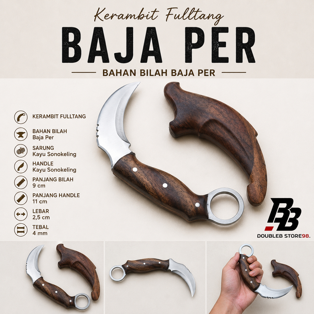 KERAMBIT FULLTANG BAJA PER | KERAMBIT SILAT MERANTAU | KERAMBIT ACTION