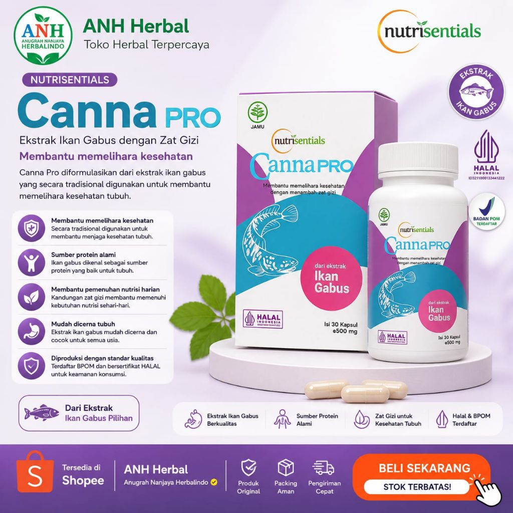 Nutrisentials Canna Pro Ekstrak Ikan Gabus - Nutrisi harian dan Membantu Pemulihan Paska Operasi