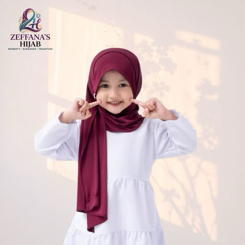 JILBAB Pashmina Anak Kancing Jersey Jilbab Pashmina Terbaru Model Kancing Buat Usia 2-7 Tahun