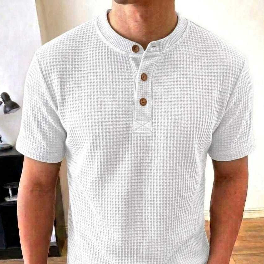 Kaos Polos Polo Shanghai Waffle Premium Lengan Pendek