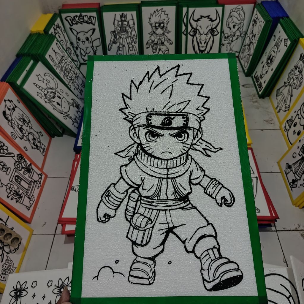 Seni Lukis anak Styrofoam/gabus ukuran 33x50x1,**(WAJIB BACA DESKRIPSI SEBELUM CO)**, lukis Styrofoa