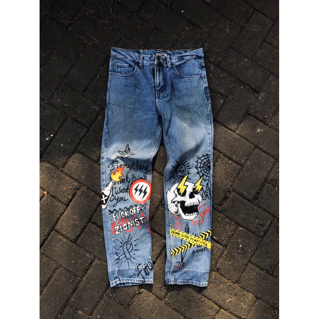 21punk pants custom acrylic ink