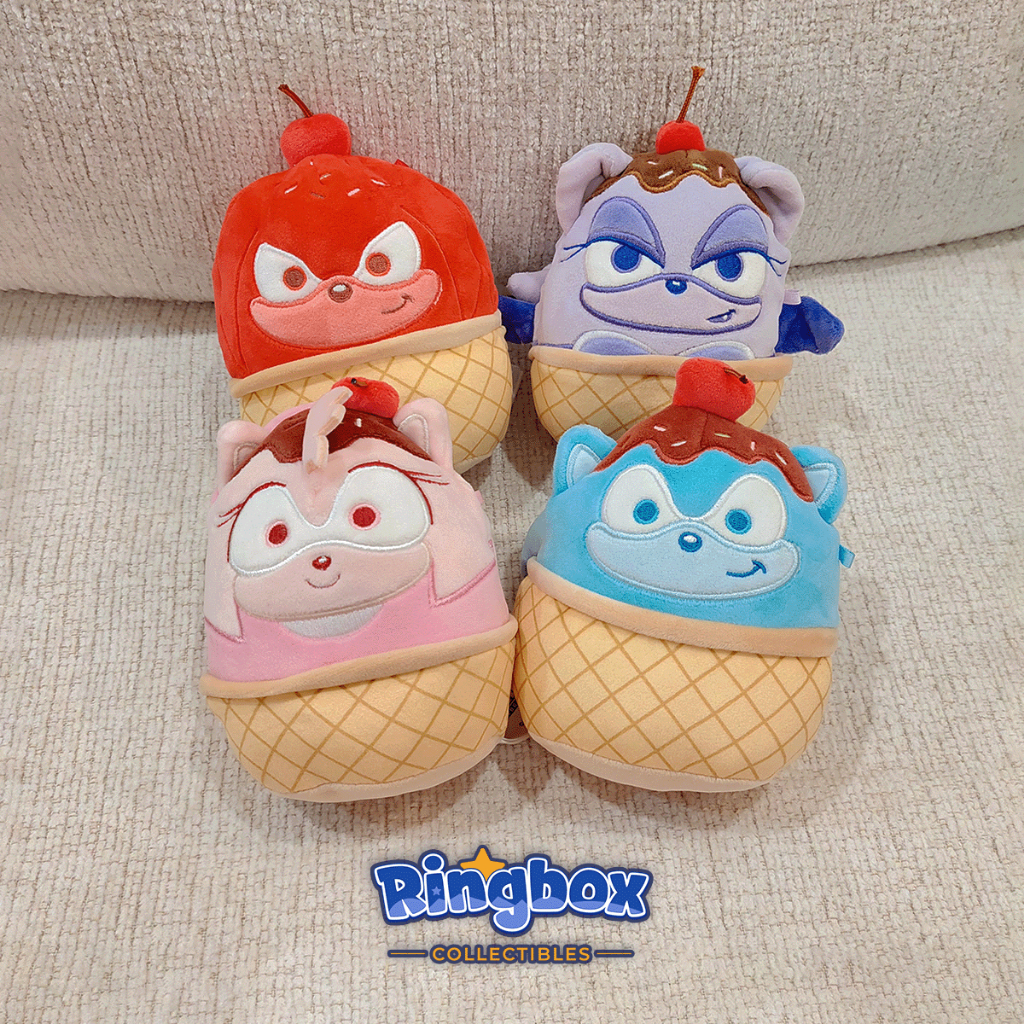 [OFFICIAL] Boneka Sonic the Hedgehog Squishmallow Jazwares Scented Plush Doll Ice Cream - Sonic, Knu