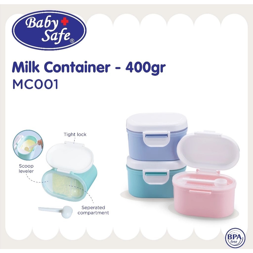 BabySafe - MC001 - Wadah Penyimpanan Susu Formula 400 ml | Toples Susu Formula | Kotak Susu Formula