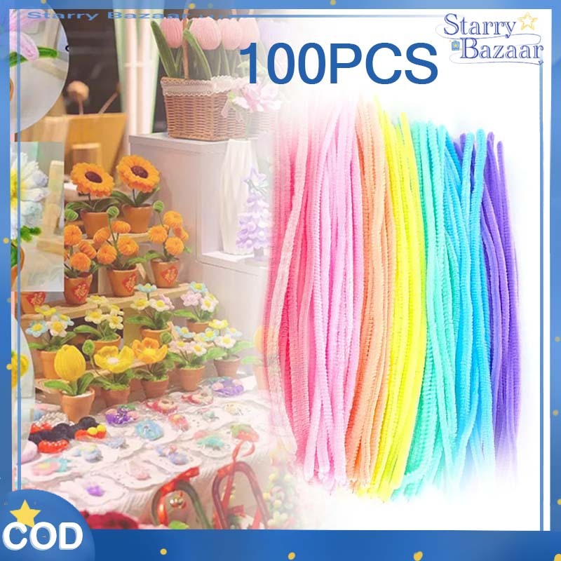 100pcs Bulu Kawat Enkripsi Diy Dari Kawat Bulu Warna Makaron Kawat Bulu 100pcs Tebal Mix