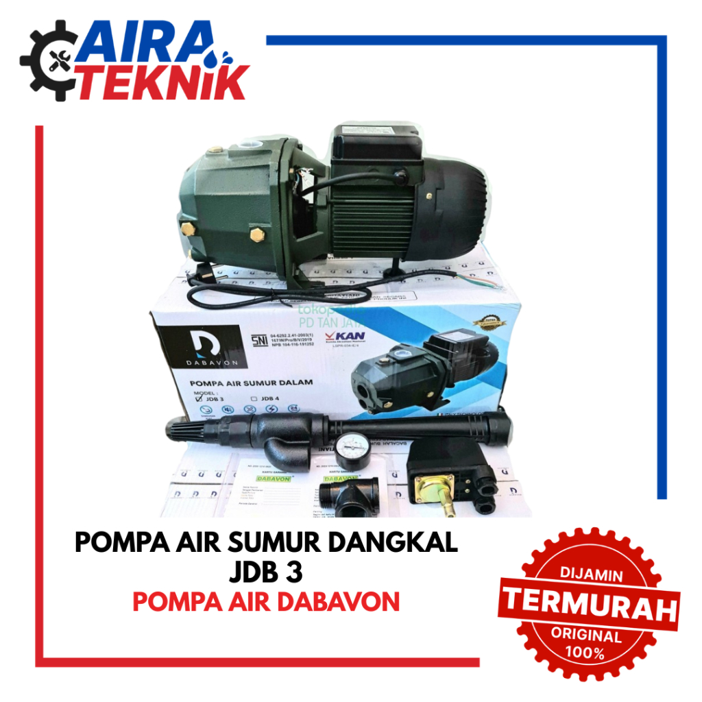 [POMPA AIR] POMPA AIR SUMUR DALAM SEMI JETPUMP DABAVON JDB3