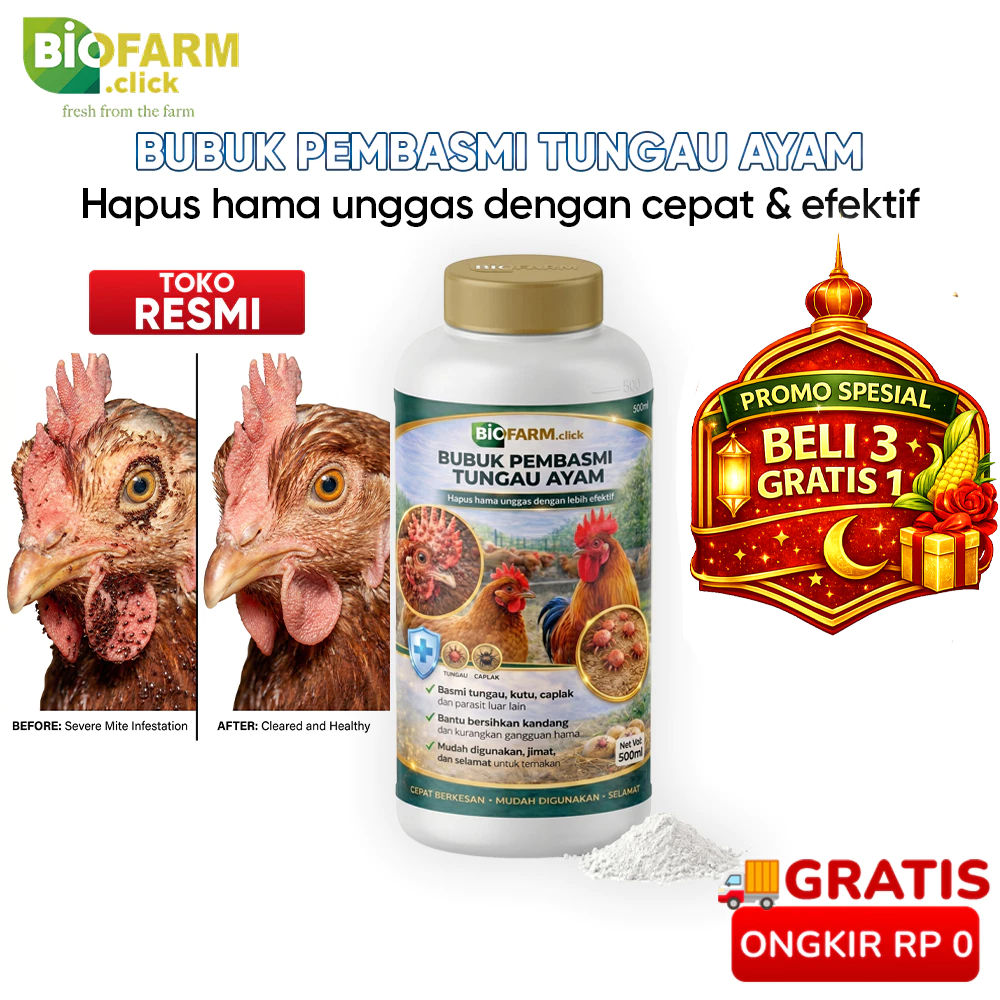 Bubuk pembasmi tungau ayam 250g, bubuk pembasmi kutu ayam, bubuk pembasmi hama kandang ayam, bubuk p