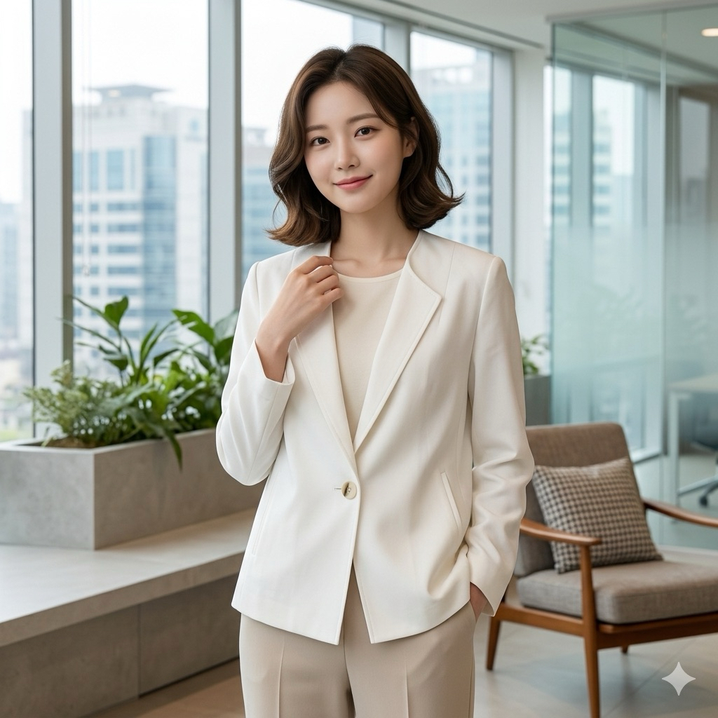 BL0183 BLAZER DAILY PUTIH GADING LD 116-120 Outfit Kantor Simple Elegan