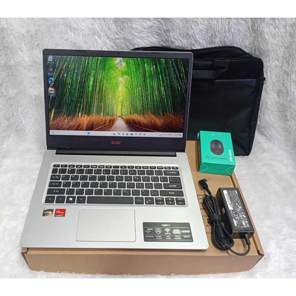 Laptop Leptop acer  Aspire a314-22 Ryzen3-3250u Ram 4 gb  Ssd 256 gb  Windows11 Zoom Siap Pakai