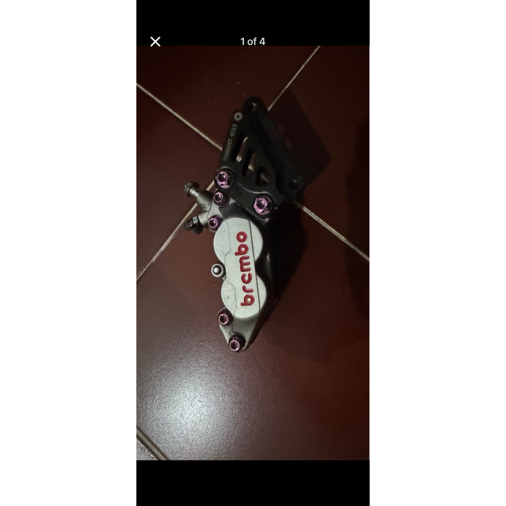 Kaliper Brembo 4P original + bracket CBR250RR + baut titanium