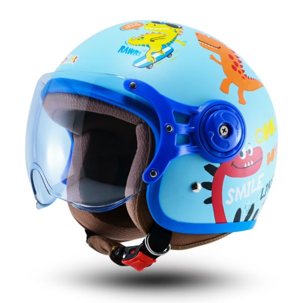 Helm Anak BIP PLAST Lunar Kids Polos Helm Anak Retro Pilot Karakter Kaca Pilot SNI