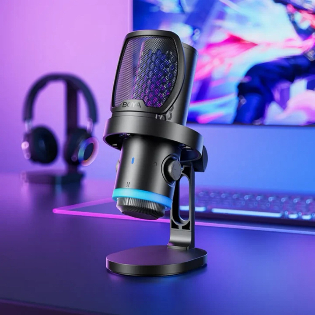 BOYA CastMic G40/G40B RGB USB Gaming Microphone Noise Cancellation Podcast Streaming Mic for PC Lapt
