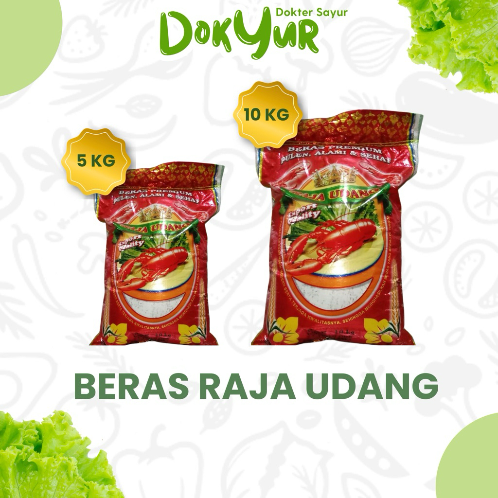 Beras Premium Raja Udang 5kg & 10kg Pulen, Bersih, Enak - DokYur Sayur Lampung