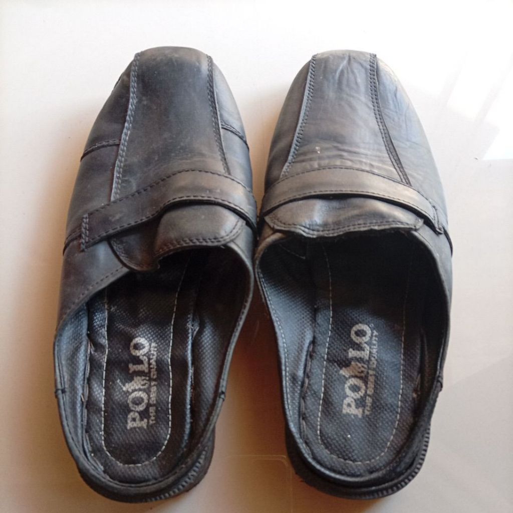 selop kulit pria polo | sepatu sandal pria polo second