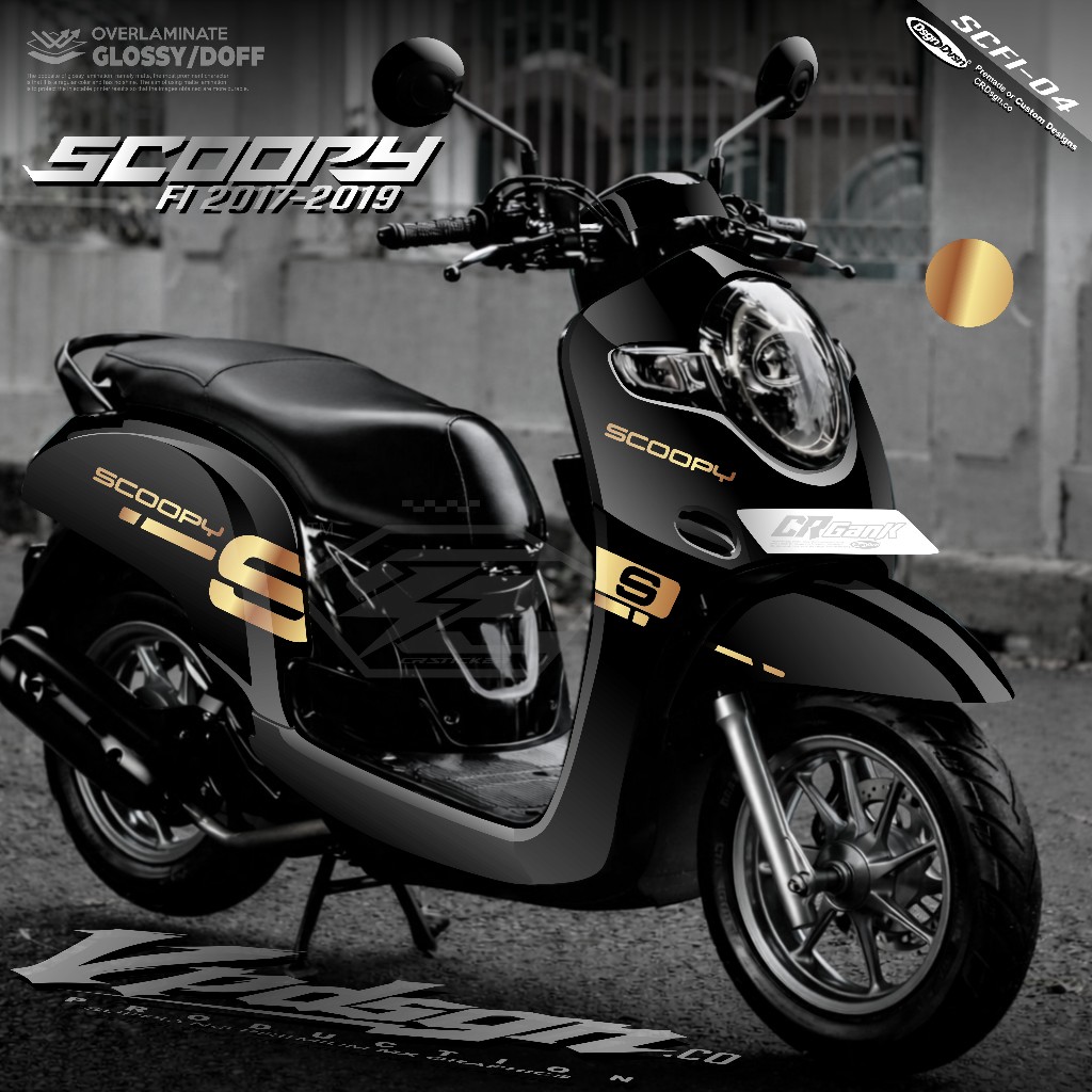 Decal Scoopy Full Body - Stiker Full Body Scoopy FI 2017-2019 - DOnat - Simple Gradasi