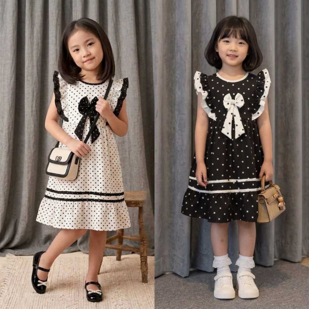 Dress Anak Perempuan Keginian 3-10 Tahun - Gamis Anak Impor Mewah Denim Model korea Style Toutfit vi