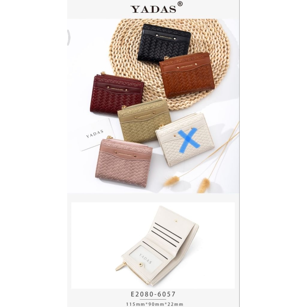 BISA COD//DOMPET KECIL LIPAT 2 MODEL ANYAM TIPIS // YADAS  E2080-6057