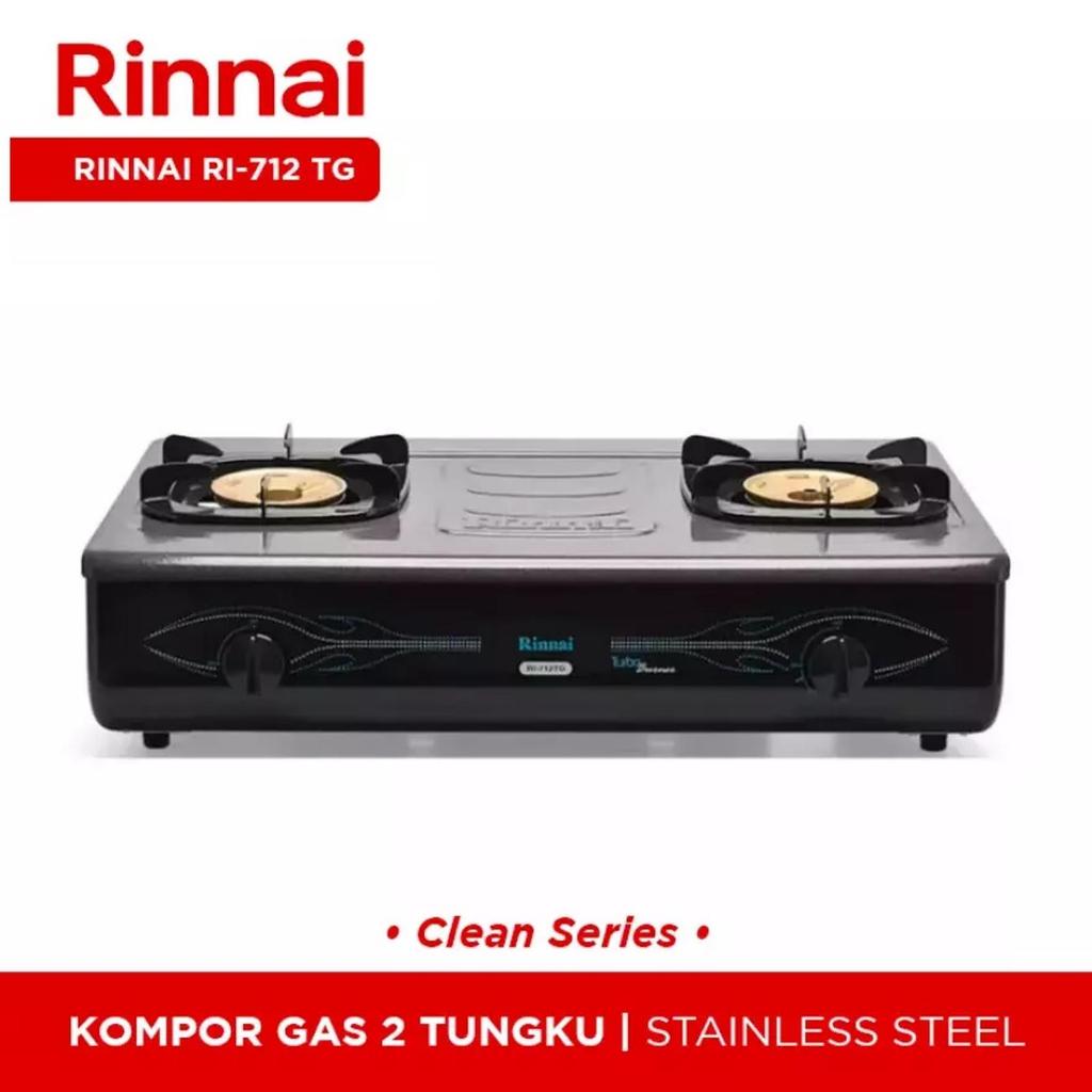 Rinnai Kompor Gas RI 712 TG / Kompor Gas Jumbo Hitam Rinnai RI-712TG