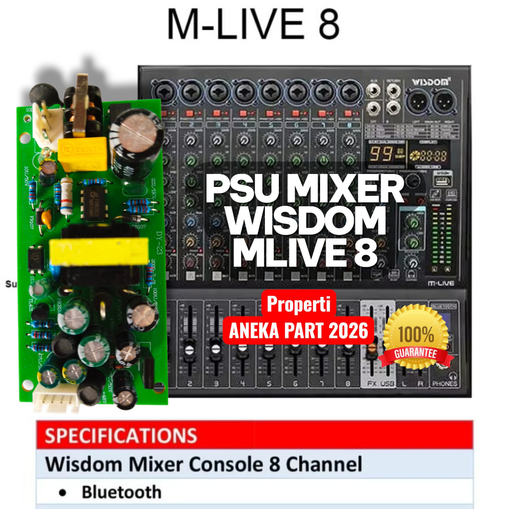 POWER SUPPLY MIXER WISDOM M-LIVE 8 PSU AUDIO MIXER WISDOM M LIVE8 MLIVE 8 M-LIVE8