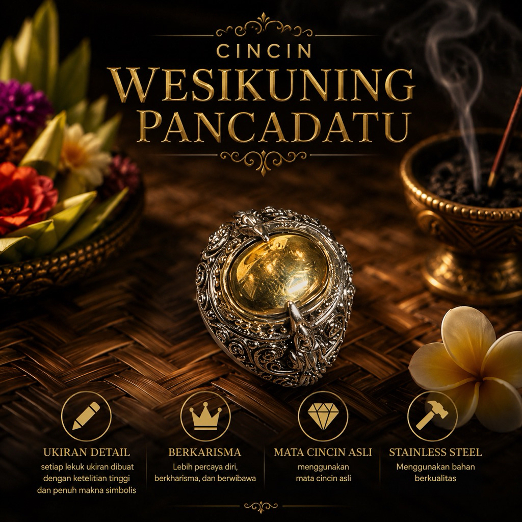CINCIN K3BAL / WESI KUNING PANCADATU ORIGINAL ASLI CAKRA DEWATA SILVER BALI