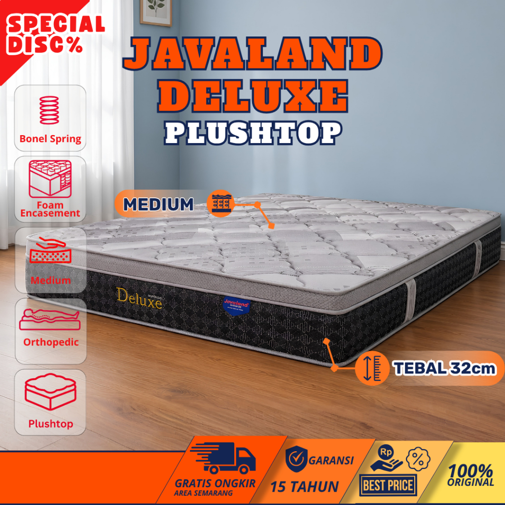 Javaland Springbed Deluxe Plushtop Kasur Spring Bed Semarang Matras Tebal 32cm Garansi 15 Tahun