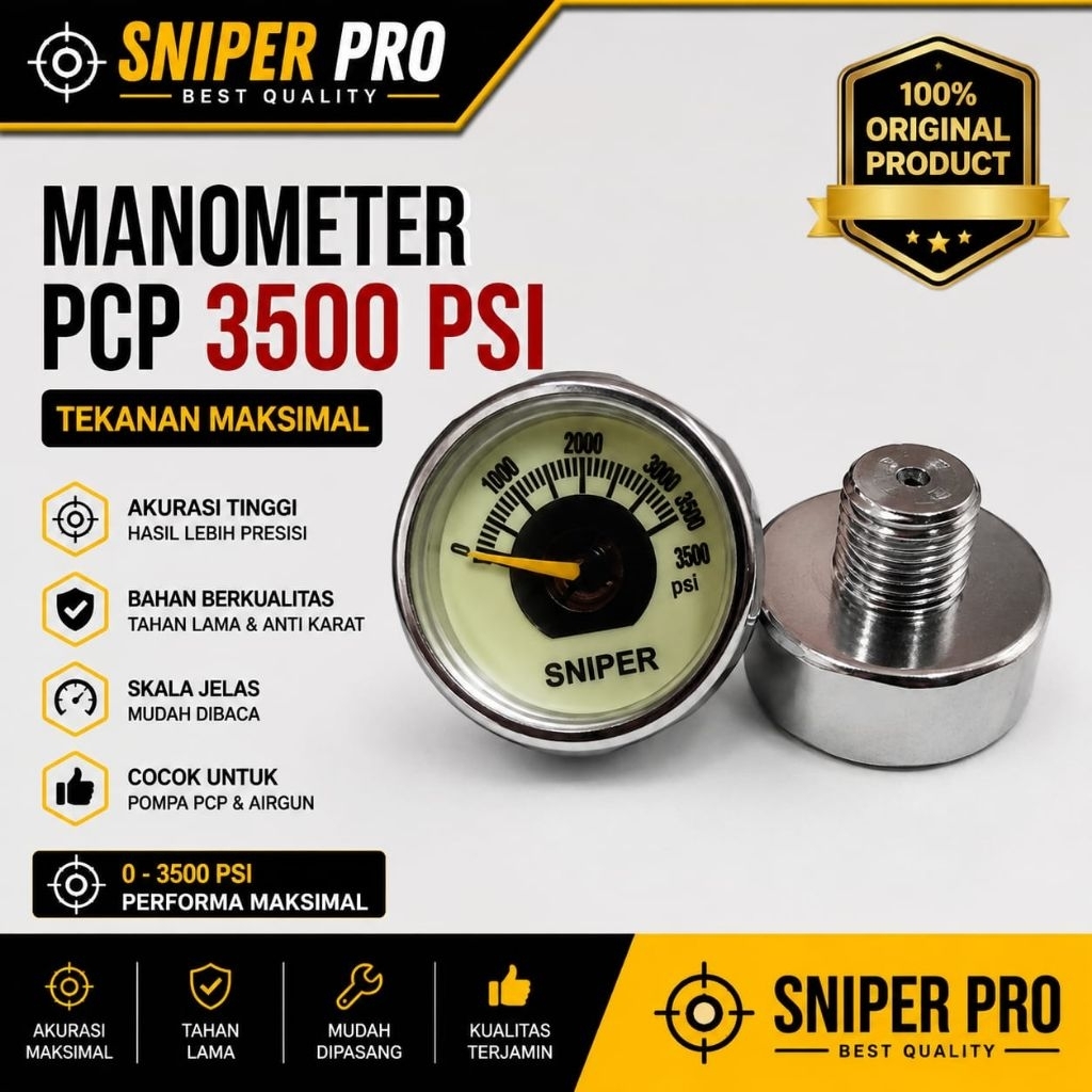 MANOMETER OD 25,MANOMETER PCP, MANOMETER KECIL, MANO PCP
