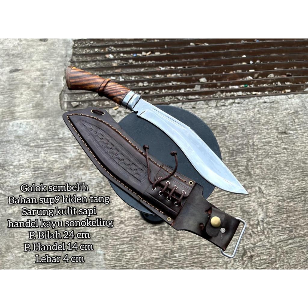PISAU SURVIVAL MODEL KUKRI TERBAIK KULIT 24 CM