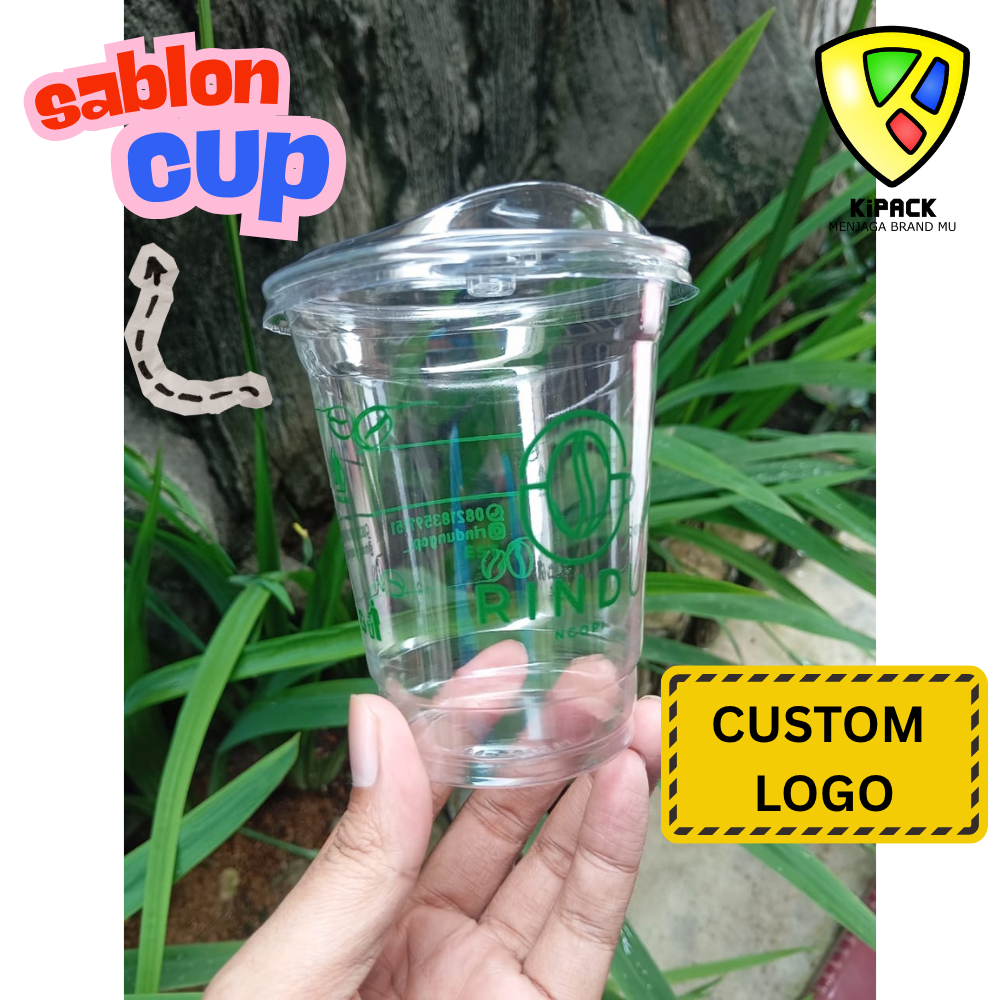 Sablon Cup 14 oz PET tebal 12gr medan