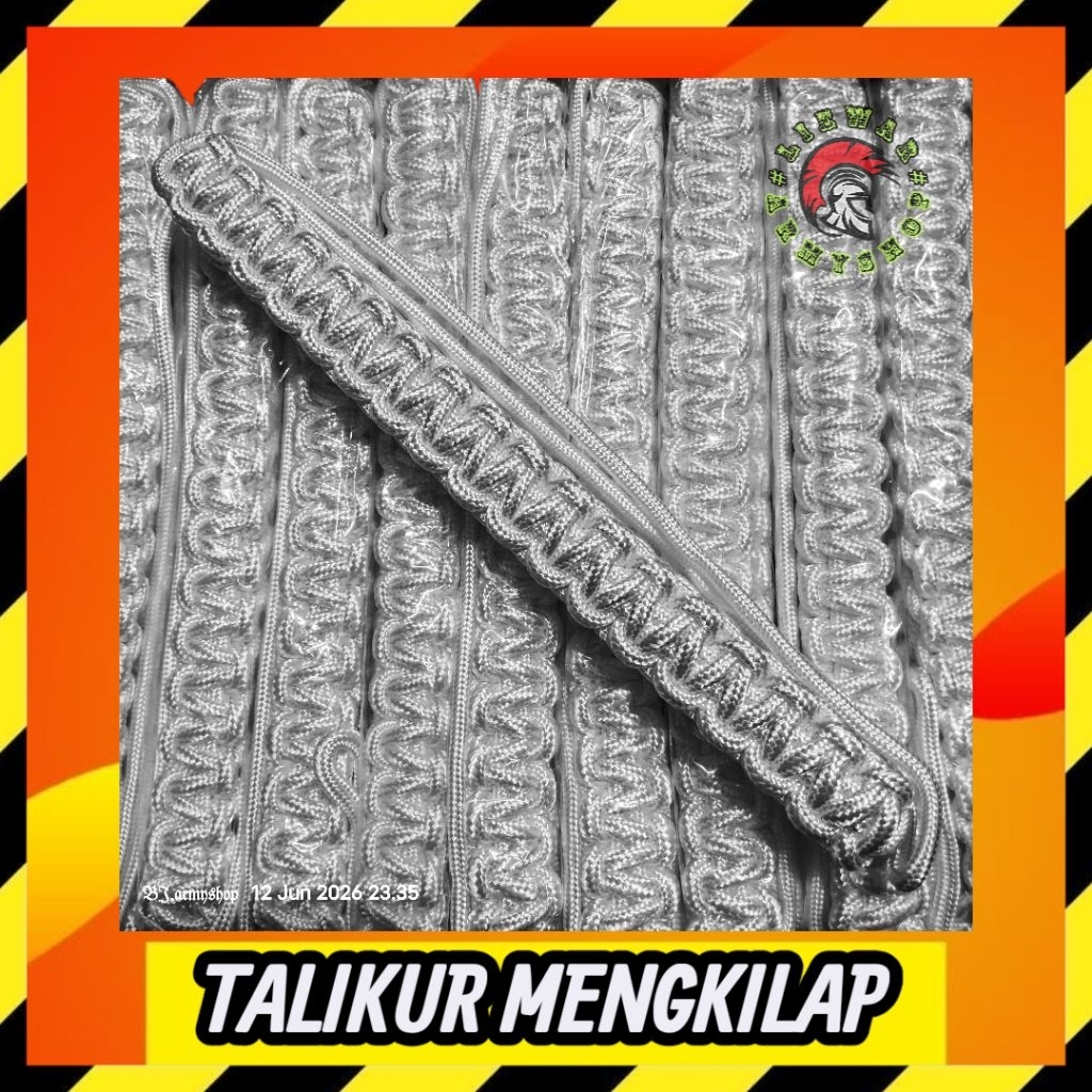 Talikur Besar Putih Bening Mengkilap + Peluit / Talikur Pdl Pdlo Pm Pom Polisi Militer Provos