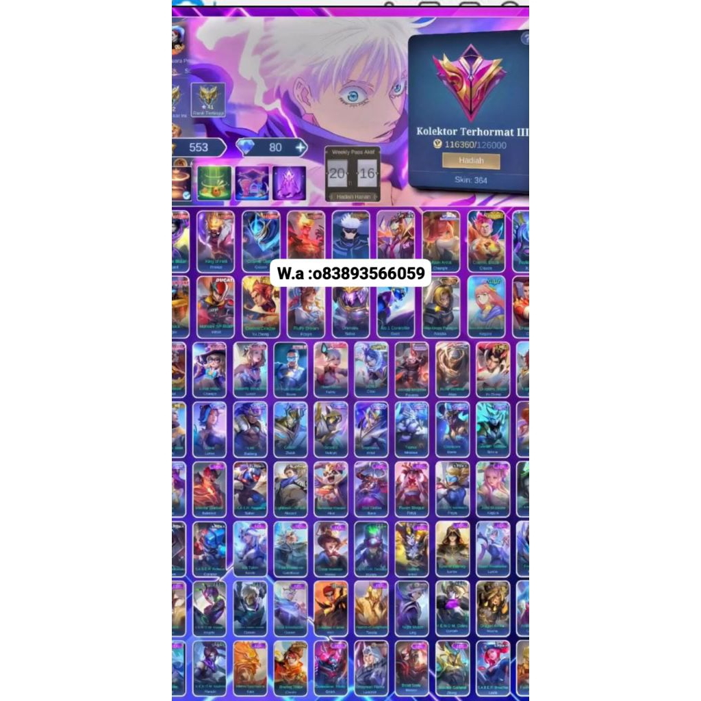 jual akun ml sultan terbaru
