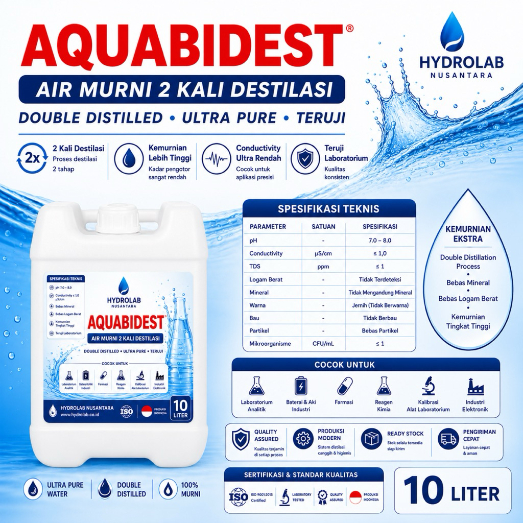 Aquabidest Aquabidestilata Aquabidest 10 Liter