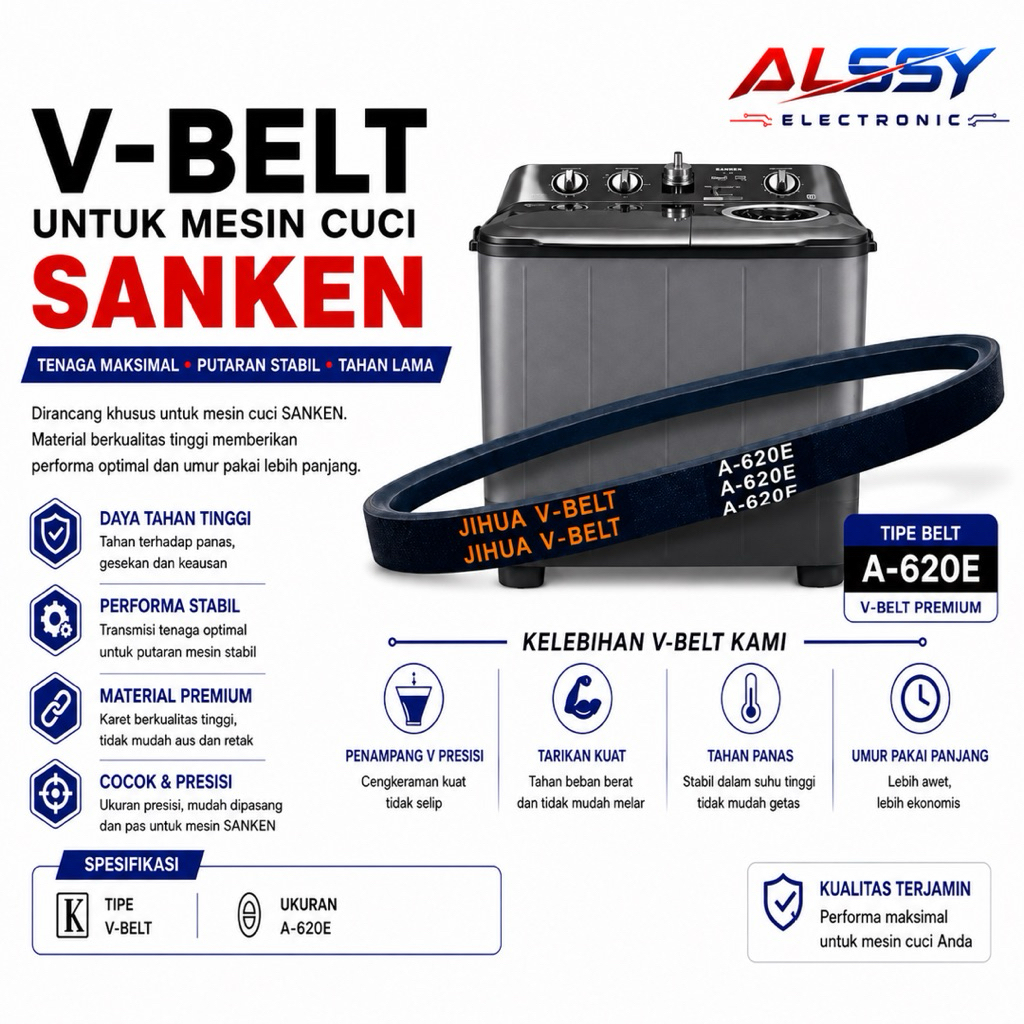 SANKEN V-BELT sanken vanbelt A-620E vanbelt fanbelt panbel vbelt sanken a620e