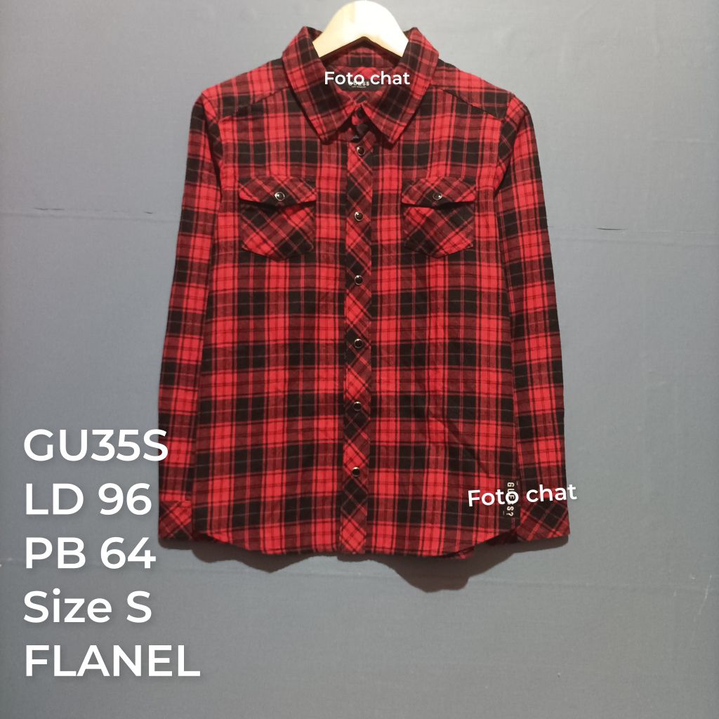 Kemeja Flanel Lengan Panjang Second Brand Like New