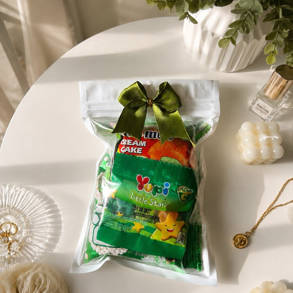 MINI GIFT SNACK HIJAU / PAKET JAJAN KECIL / MINI HAMPERS