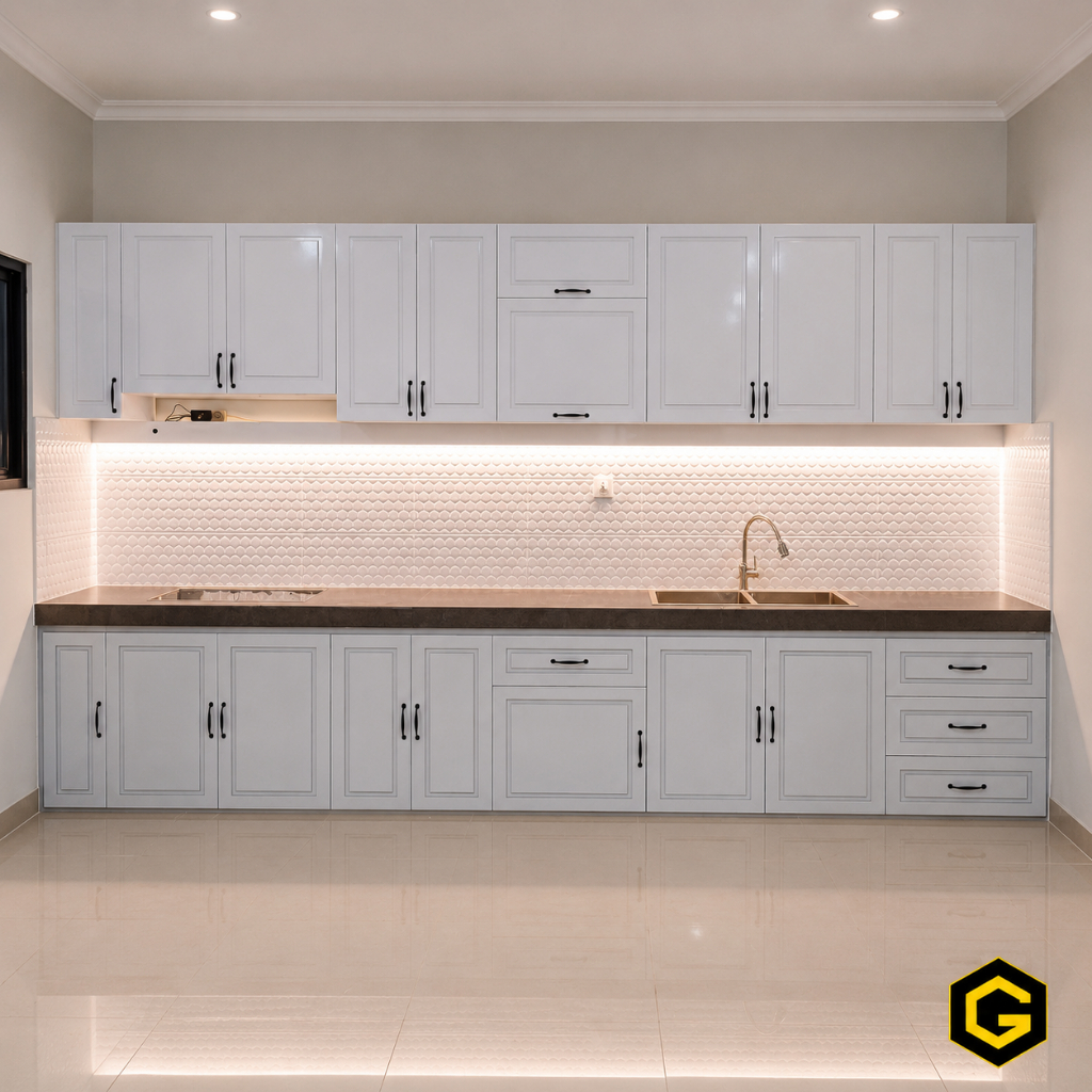 Meja Dapur Top Table Granit Marmer Black Gold